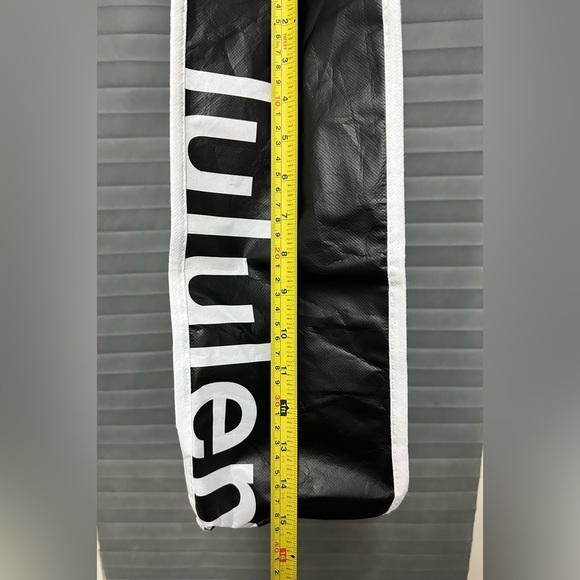 Large Lululemon reusable Bag Black and White logo Tote - Picture 7 of 9